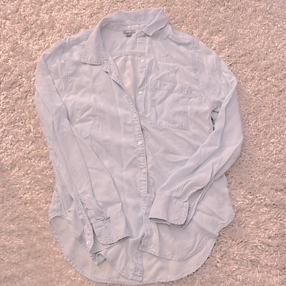 Aerie Lightwash Denim Button Down